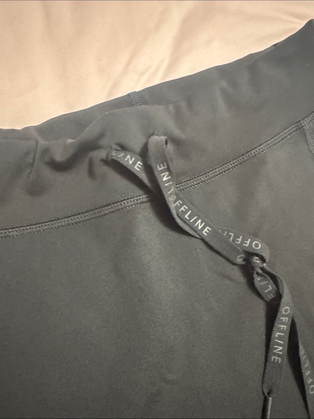 Offline Aerie Women's Black Active Lounge Shorts with Drawstring
